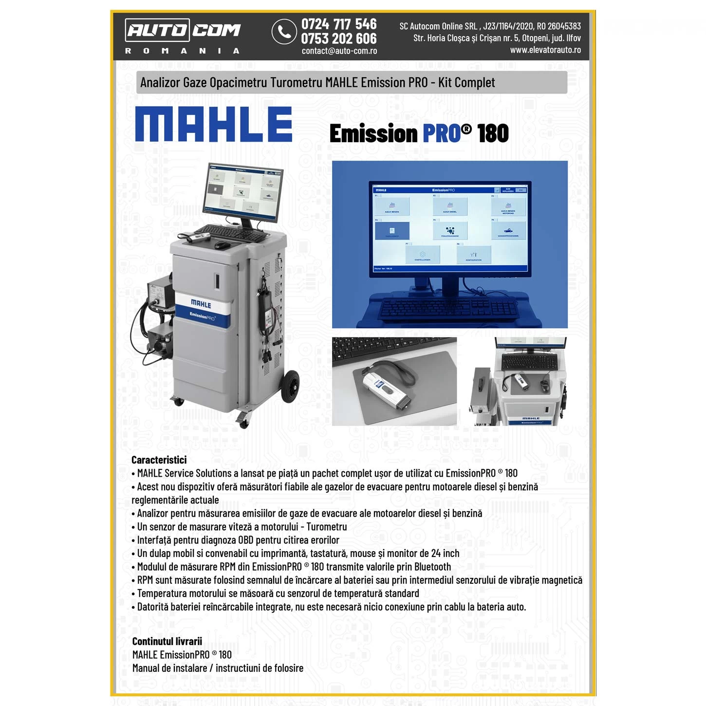 Analizor Gaze Opacimetru Turometru  MAHLE - Kit Complet