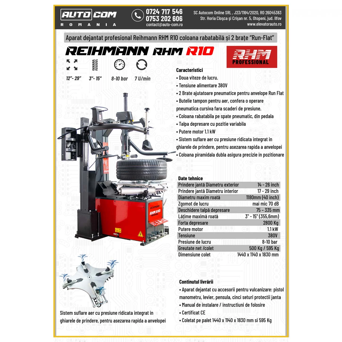 Aparat dejantat anvelope 29 inch RHM R10