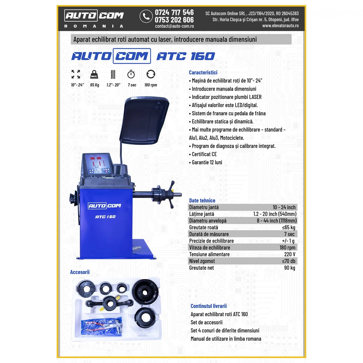 Aparat echilibrat roti ATC 160 cu Laser