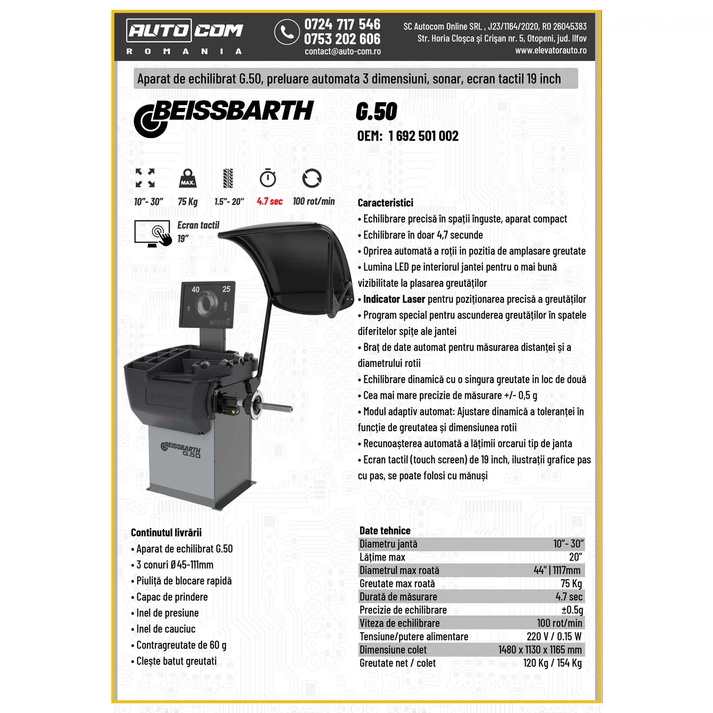 Aparat echilibrat roti Beissbarth G.50