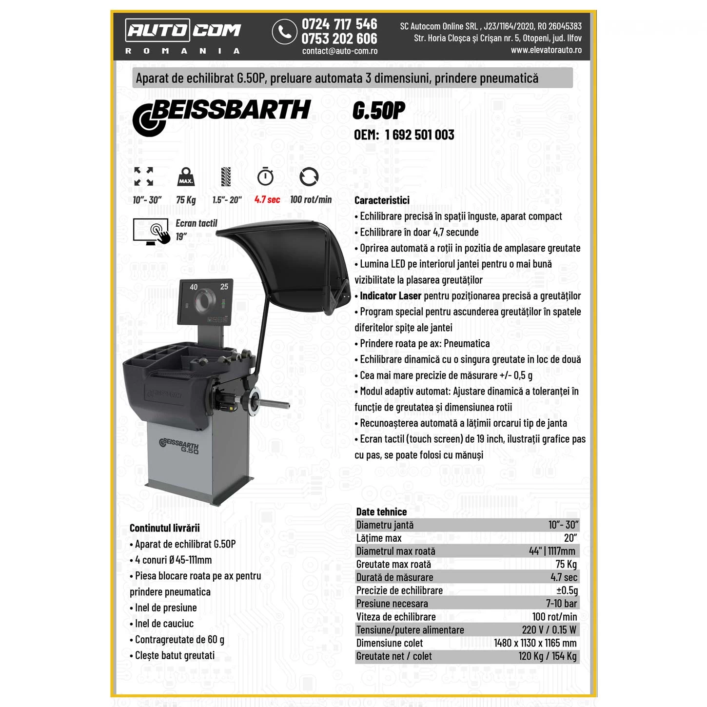 Aparat echilibrat roti Beissbarth G.50P