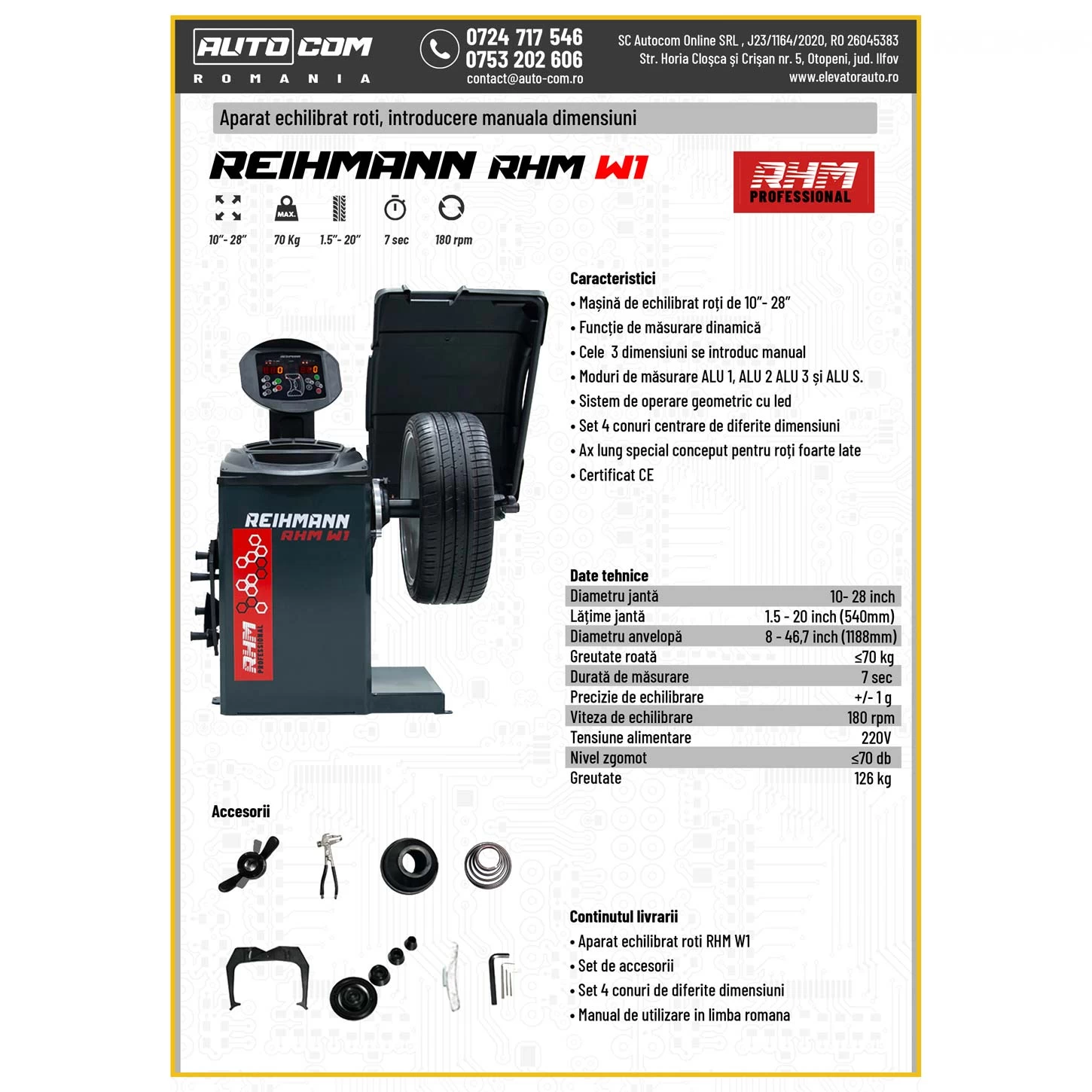 Aparat echilibrat roti RHM W2 automat cu laser