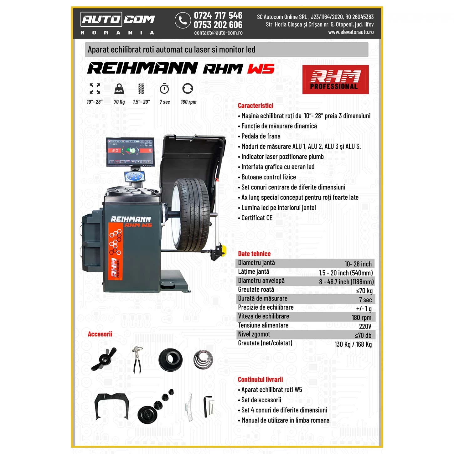 Aparat echilibrat roti RHM W5 automat cu laser