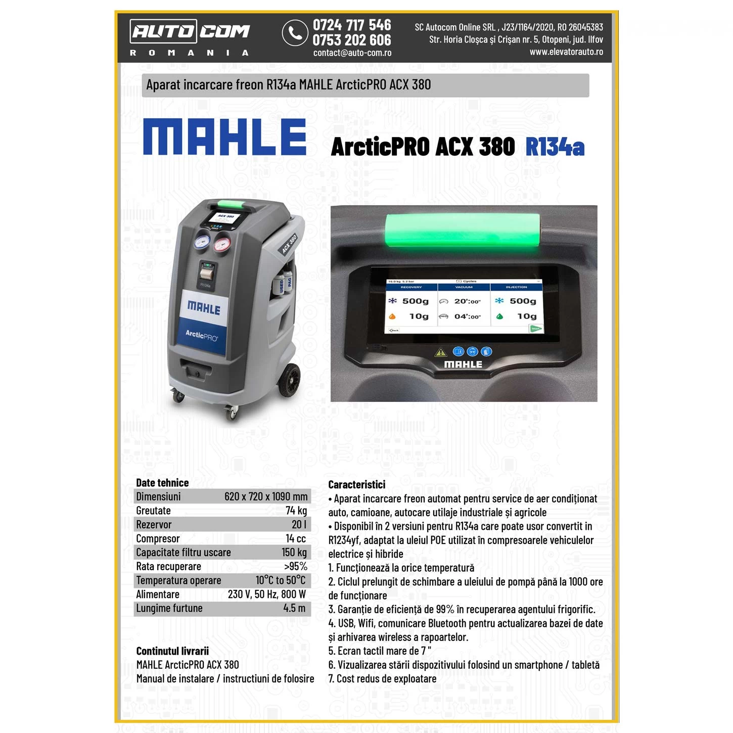 Aparat incarcare freon MAHLE ArcticPRO ACX 380