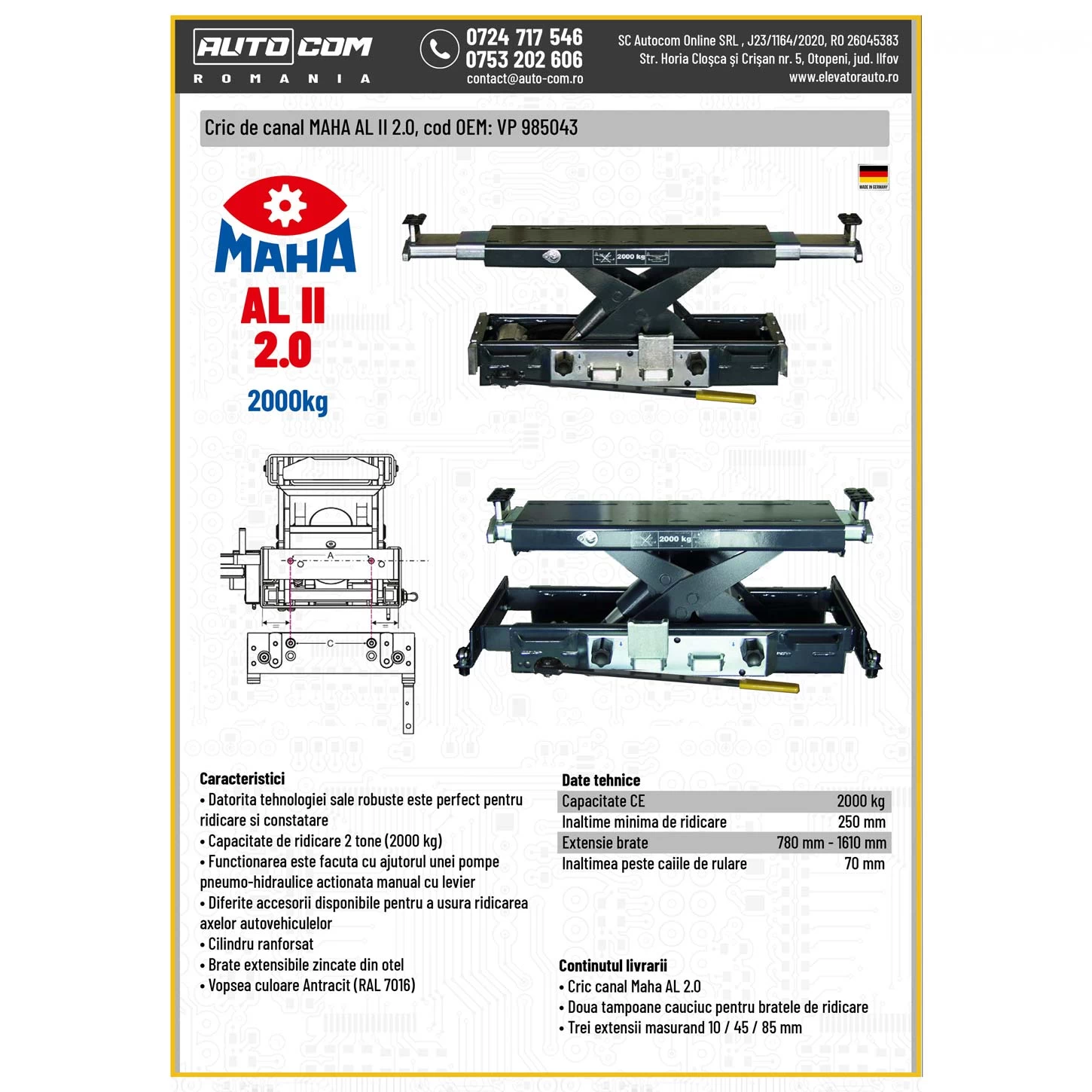 Cric canal auto MAHA AL II 2.0 - VP 985043