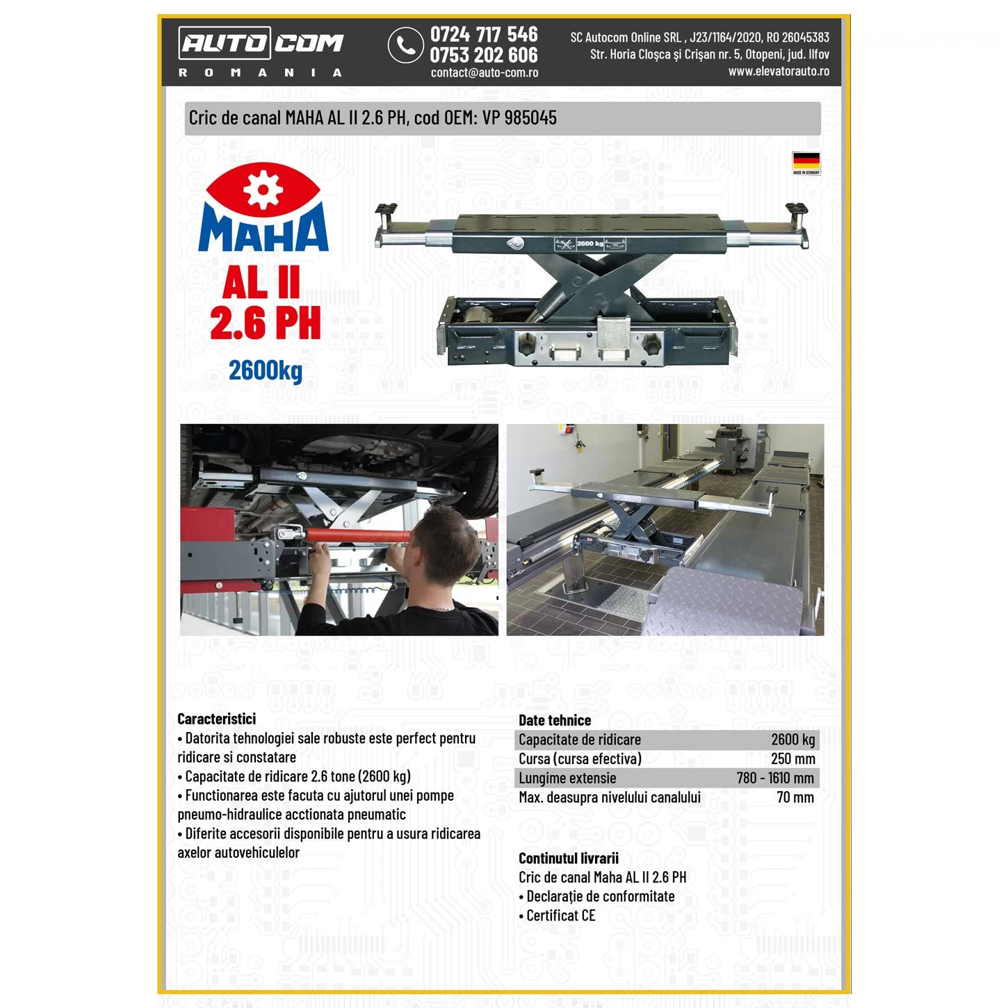 Cric canal auto MAHA AL II 2.6 PH - VP 985045