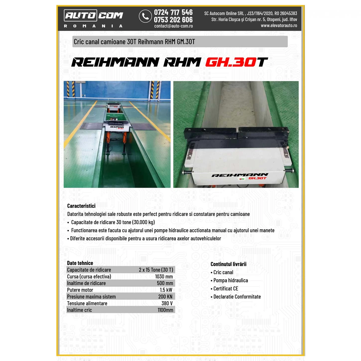 Cric canal camioane REIHMANN RHM GH.30T