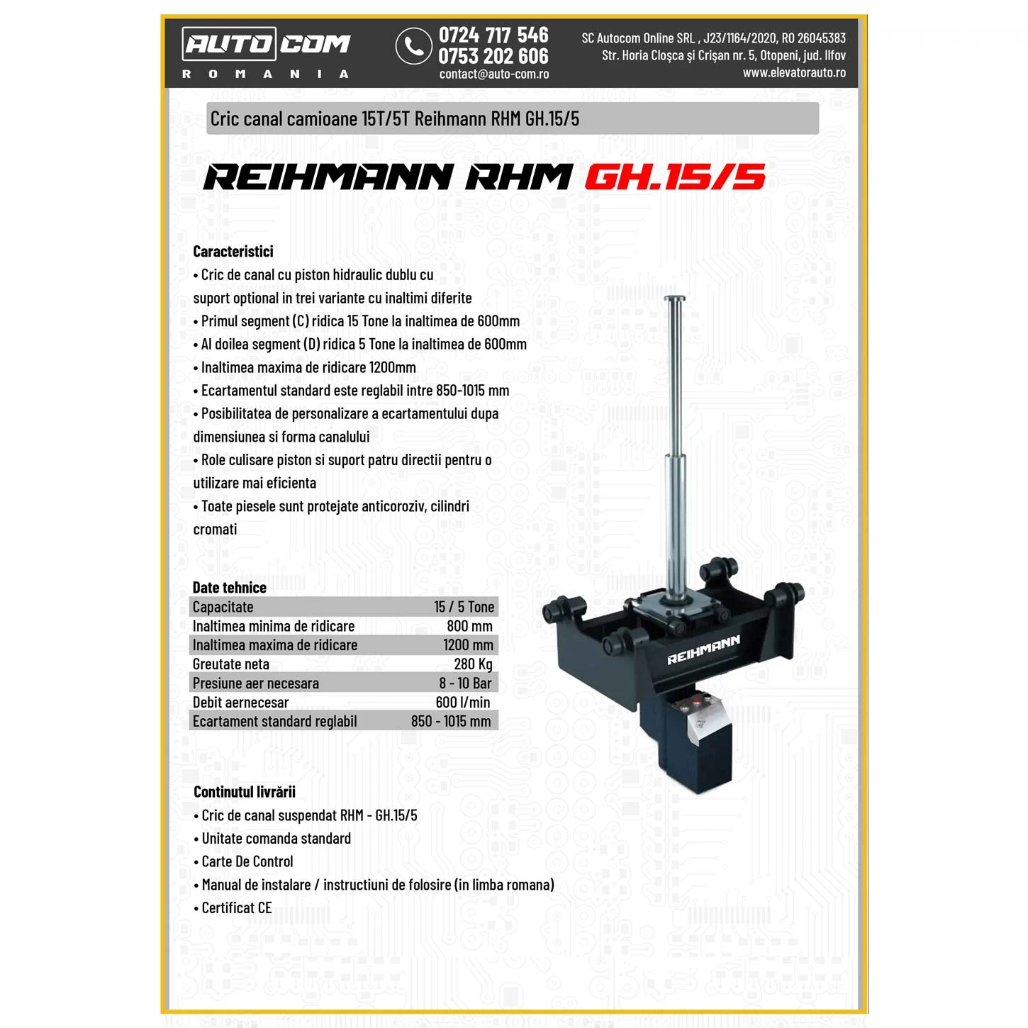 Cric canal suspendat RHM GH.15/5