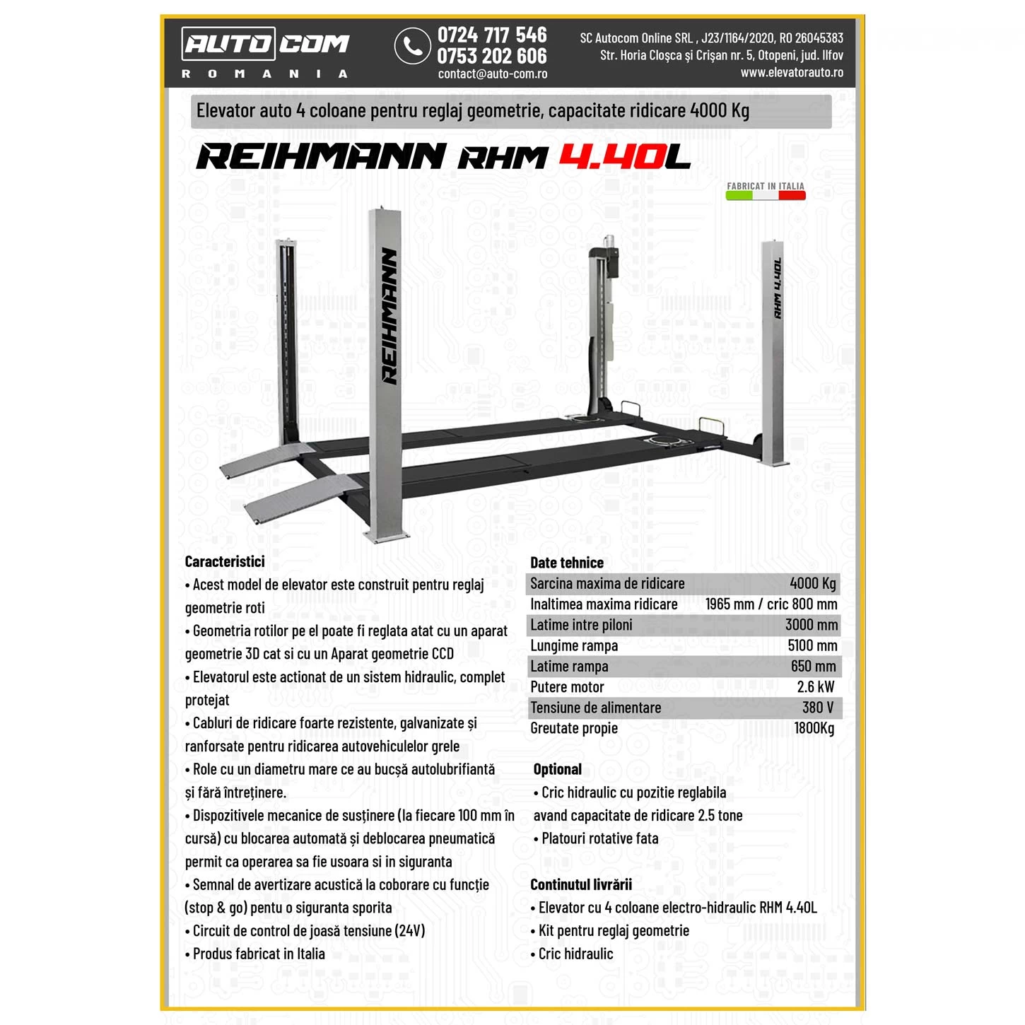 Elevator 4 coloane RHM 4.40L