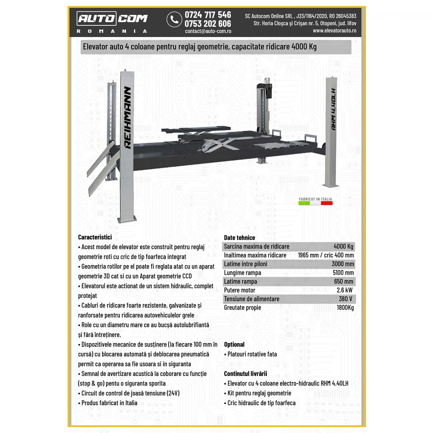 Elevator 4 coloane RHM 4.40LH