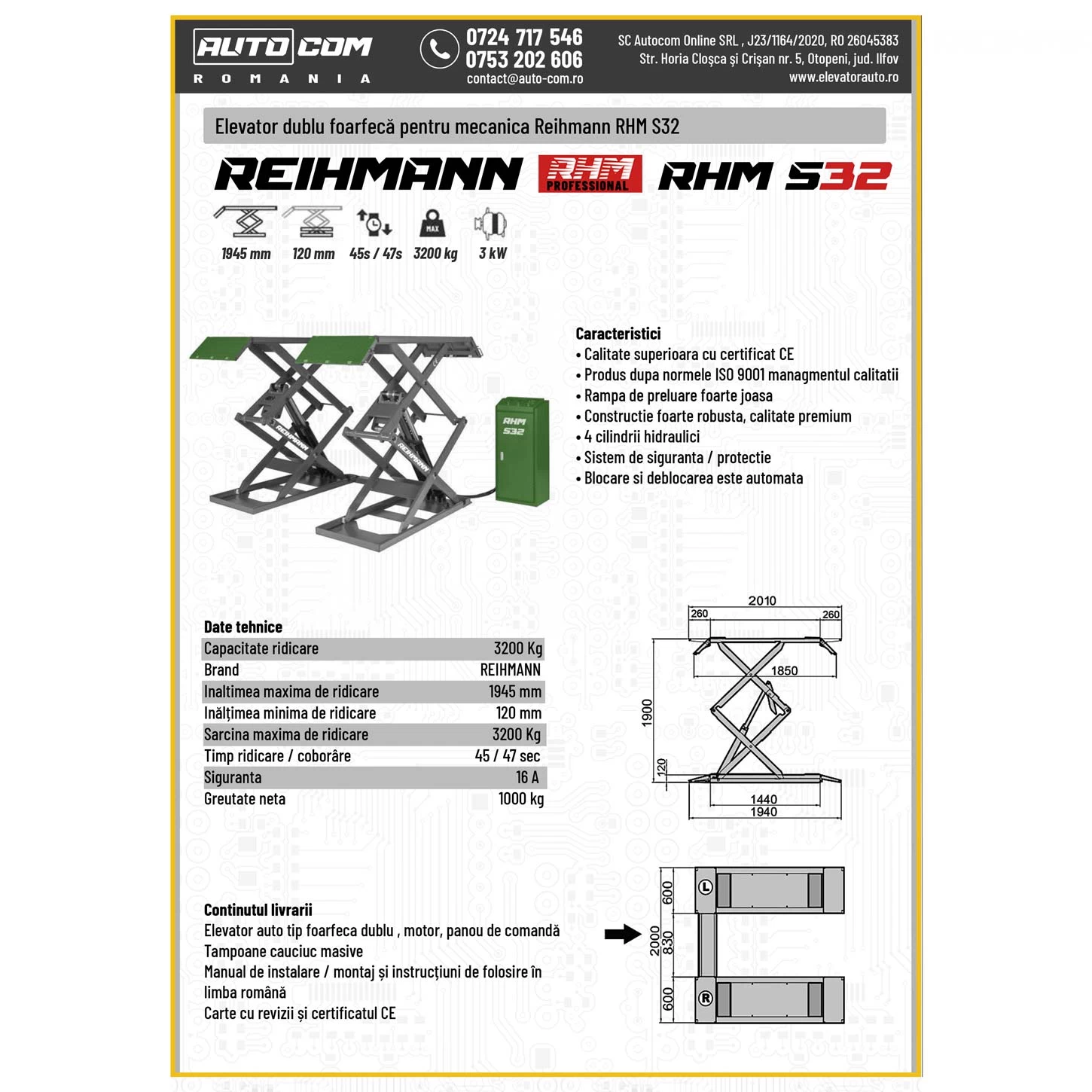 Elevator auto tip foarfeca RHM S32