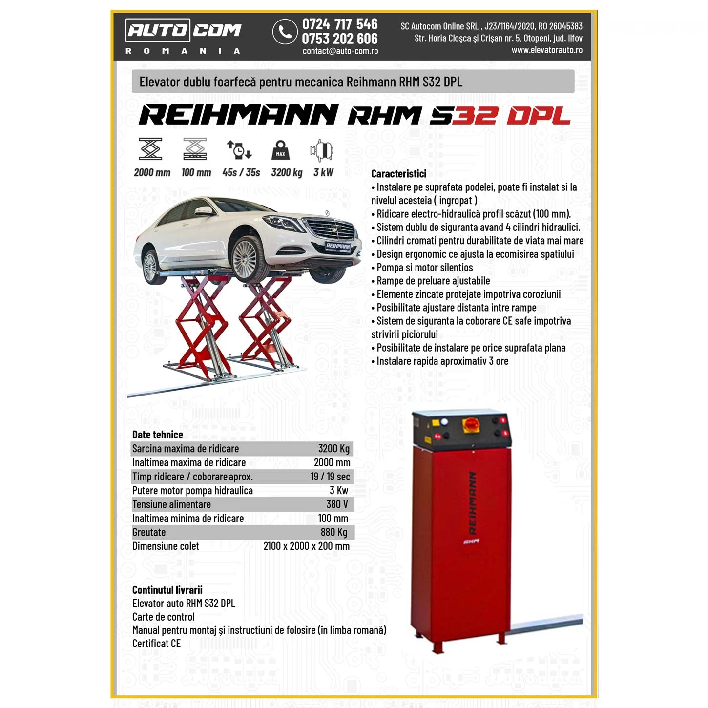 Elevator dublu Foarfeca REIHMANN RHM S32 DPL