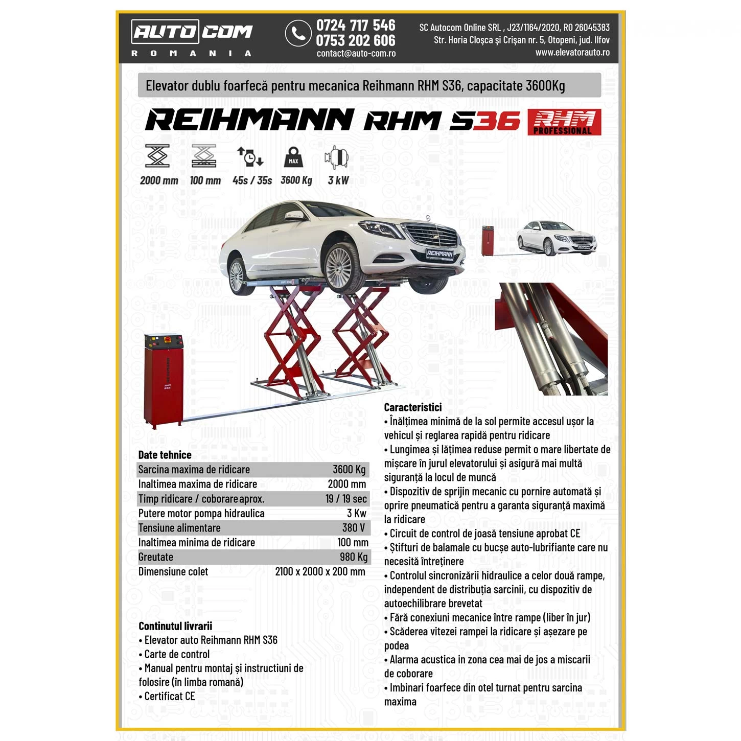 Elevator dublu Foarfeca REIHMANN RHM S36