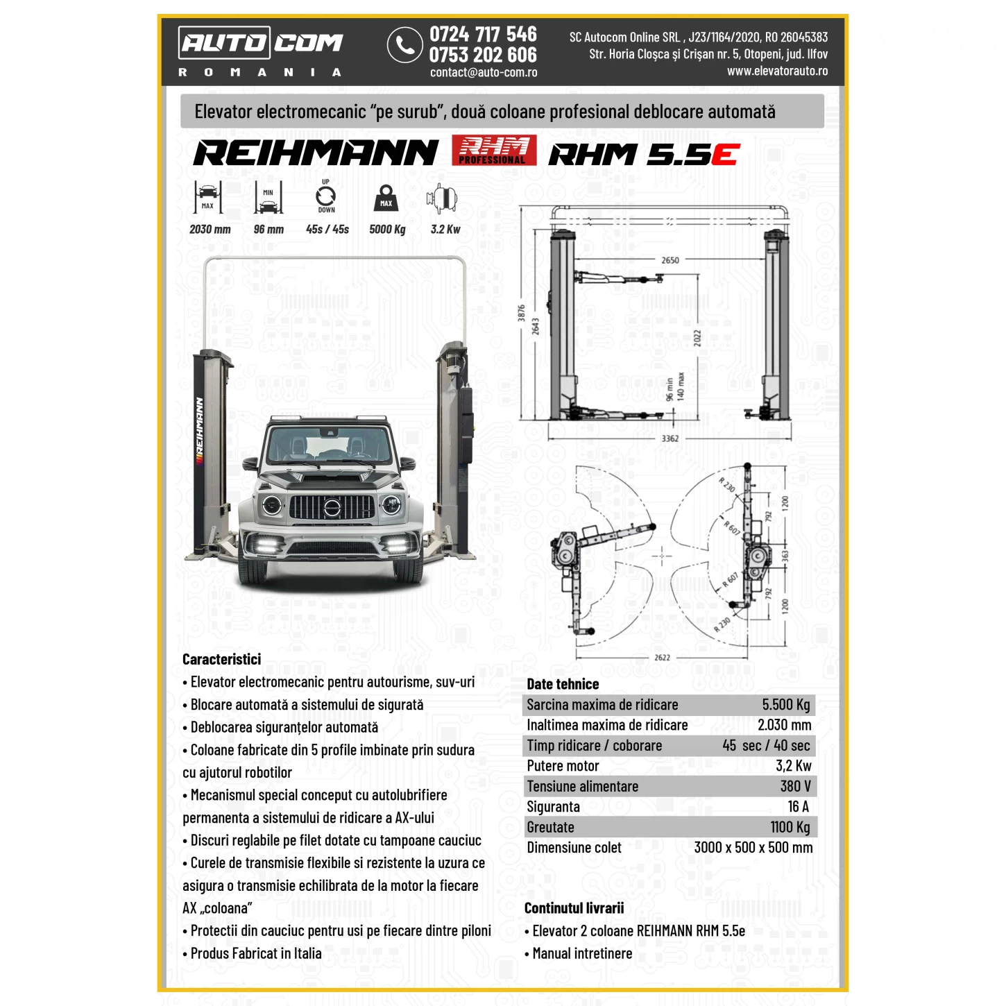 REIHMANN RHM 5.5E pe surub 5500 Kg