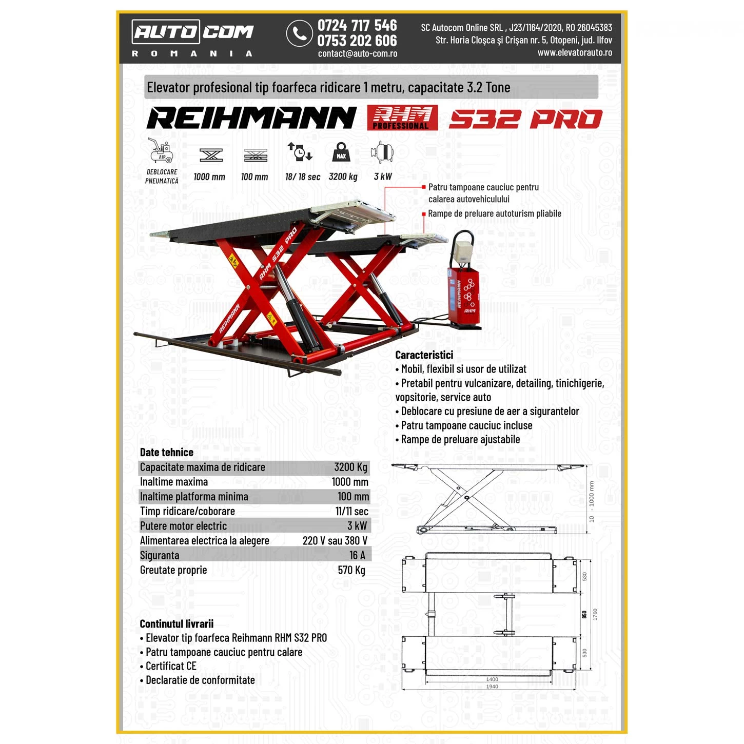 Elevator vulcanizare RHM S32 PRO