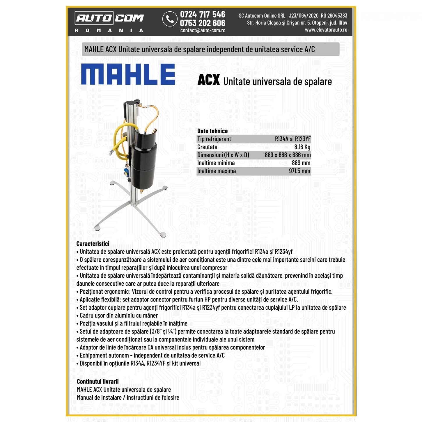Kit universal spalare Instalatii climatizare A/C  MAHLE
