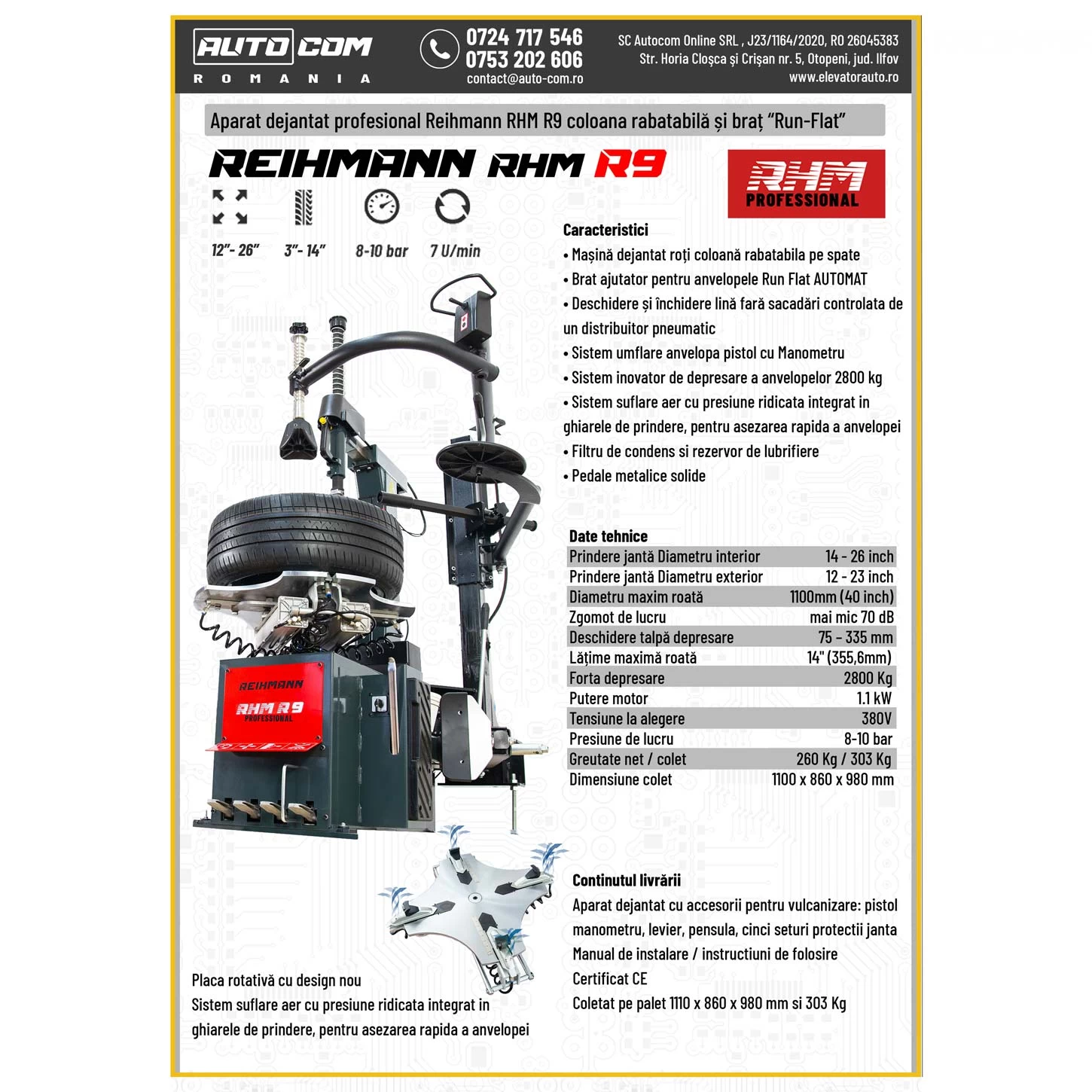 Masina aparat dejantat roti 26 inch RHM R9