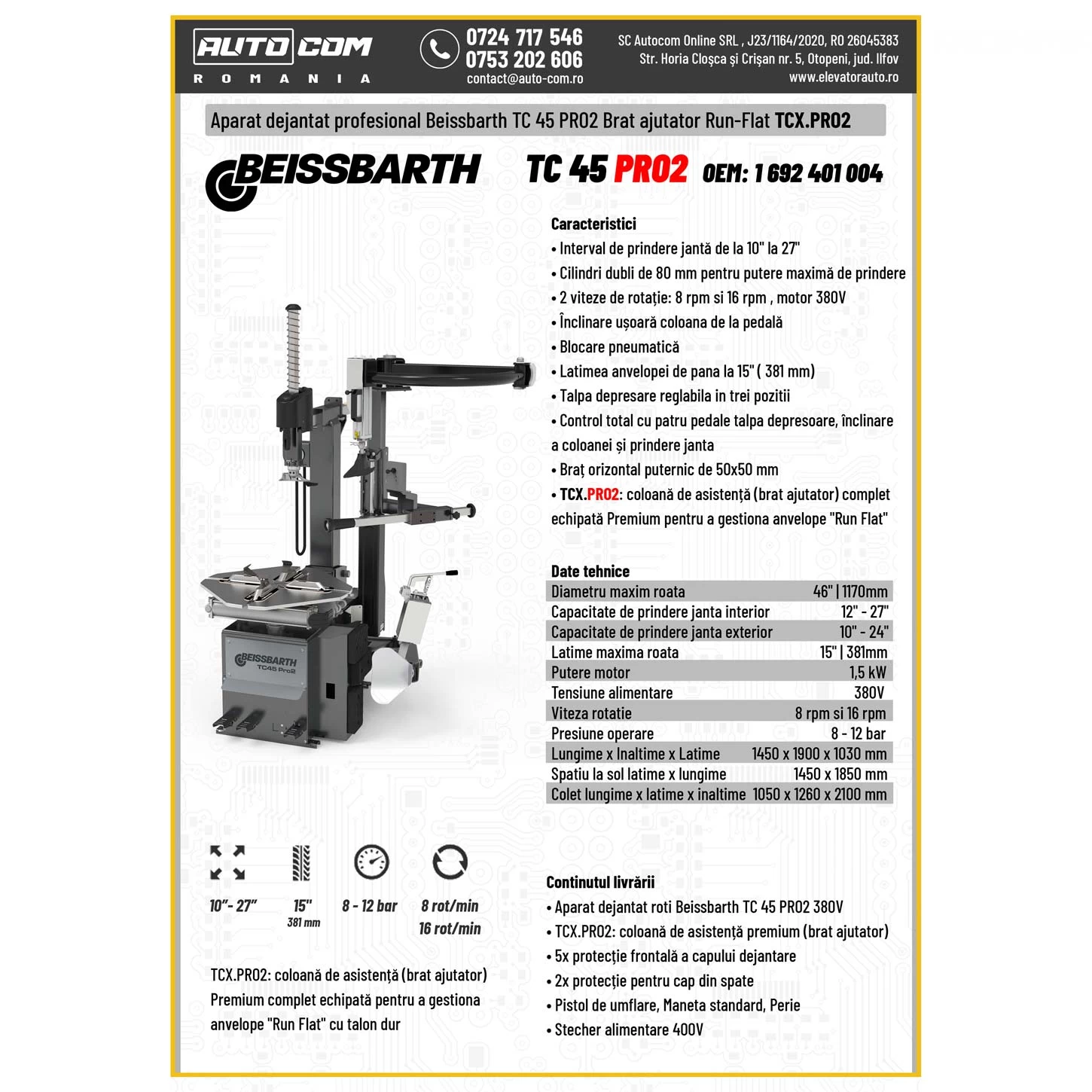 Masina dejantat 25 inch Beissbarth TC 45 PRO2