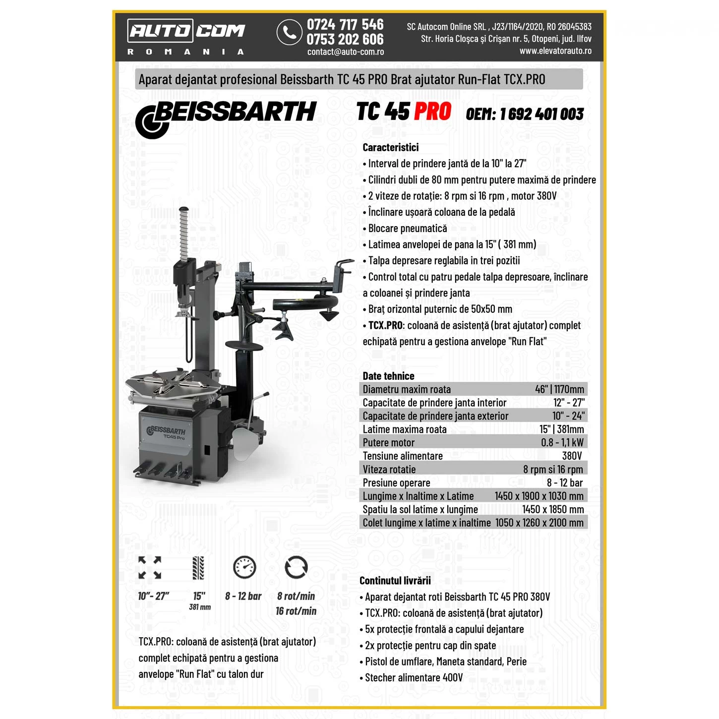 Masina dejantat 27 inch Beissbarth TC 45 PRO