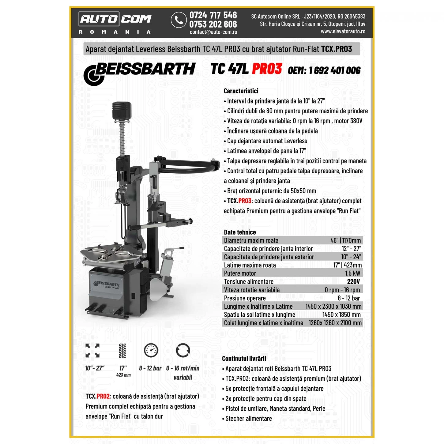 Masina dejantat 27 inch Beissbarth TC 47L PRO3