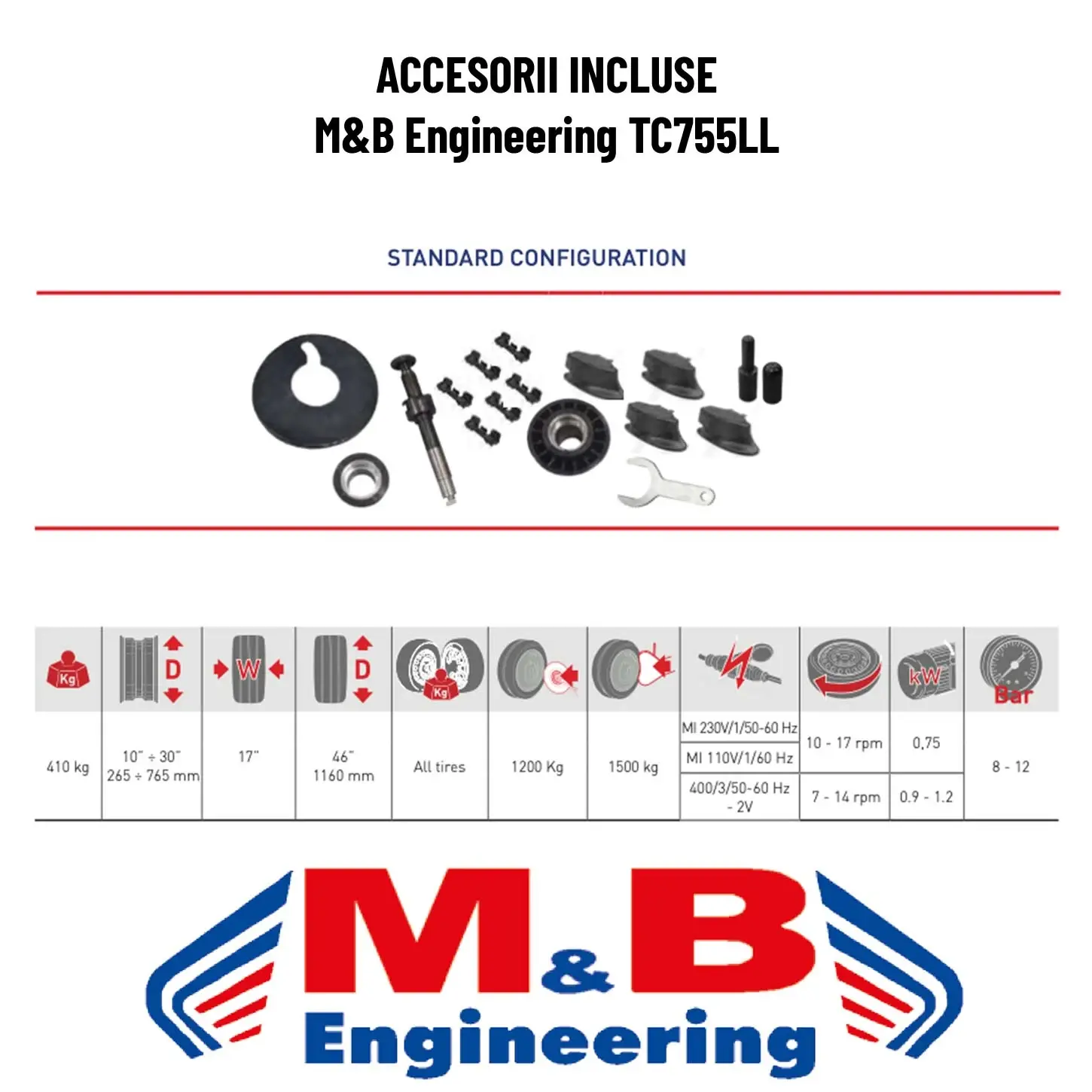 Masina dejantat anvelope M&B Engineering TC755LL