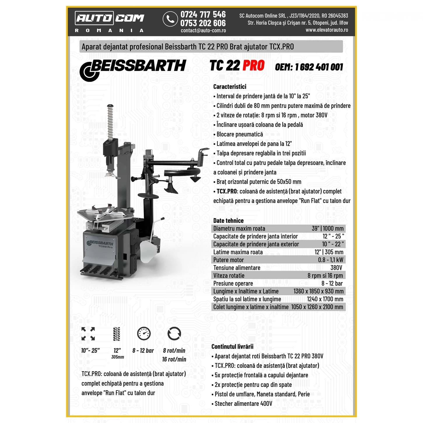 Masina dejantat Beissbarth 25 inch TC 22 PRO