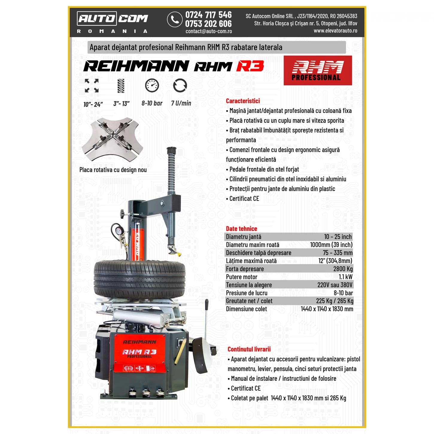 Masina dejantat roti 25 inch RHM R3