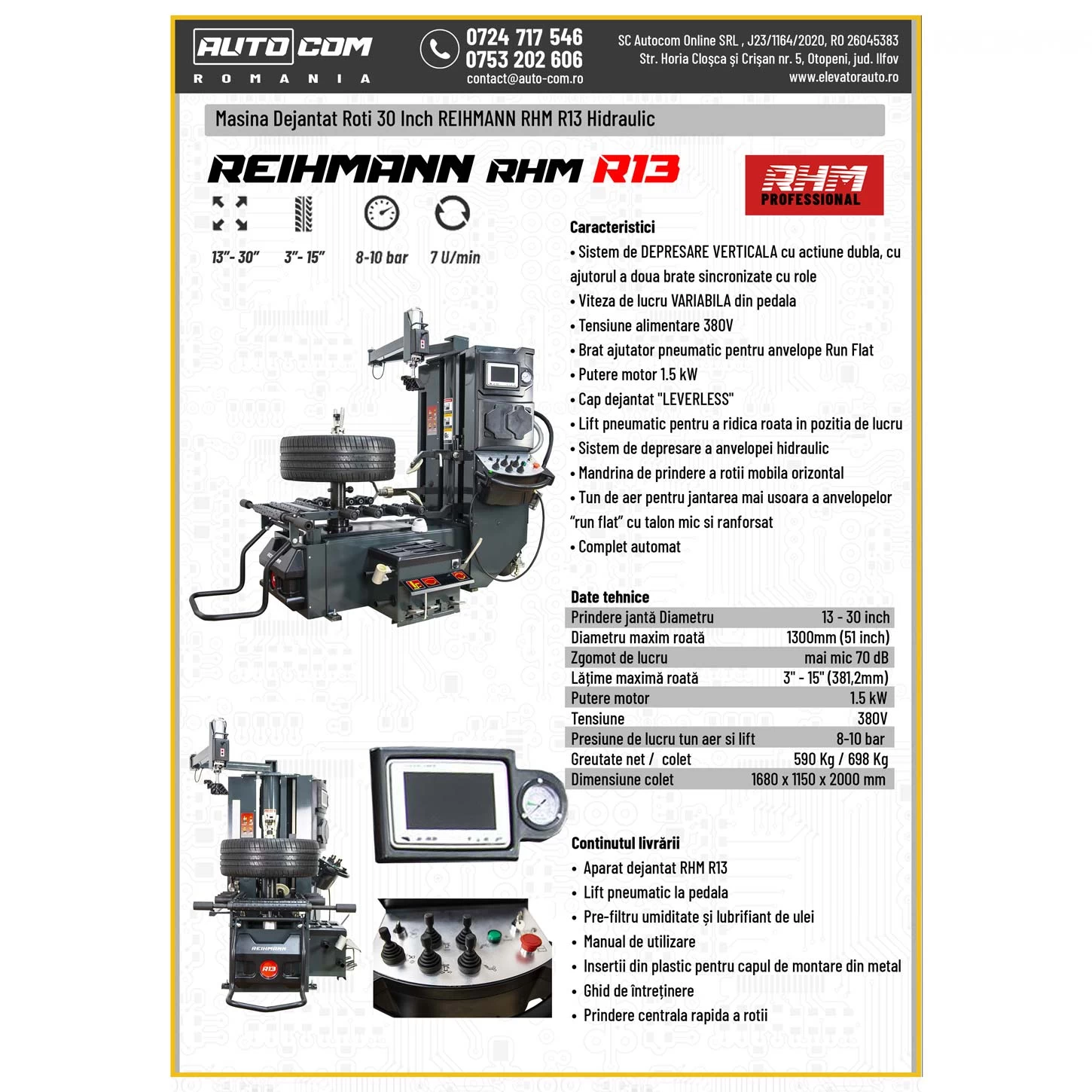Masina dejantat roti 30 inch Hidraulica RHM R13