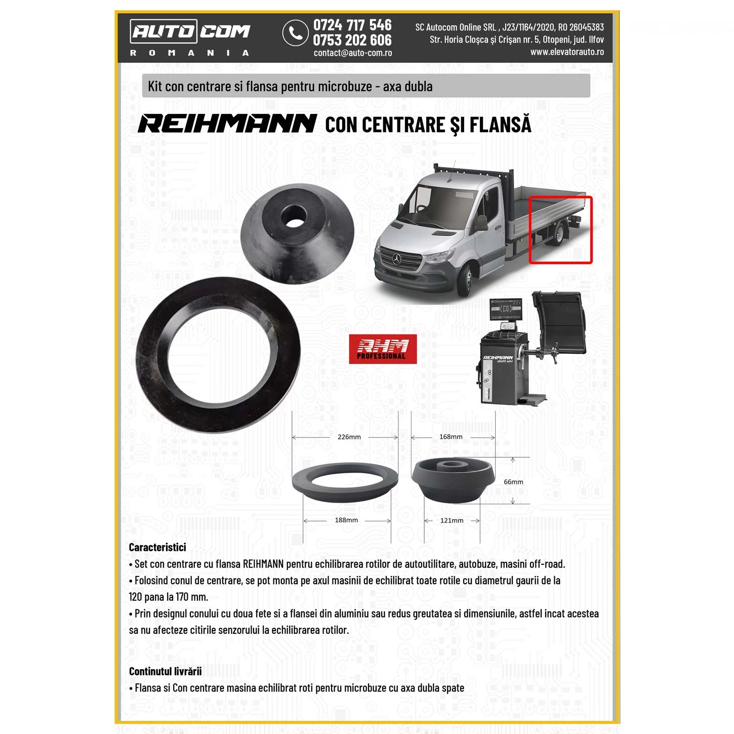 Set con centrare cu flansa pentru Dube