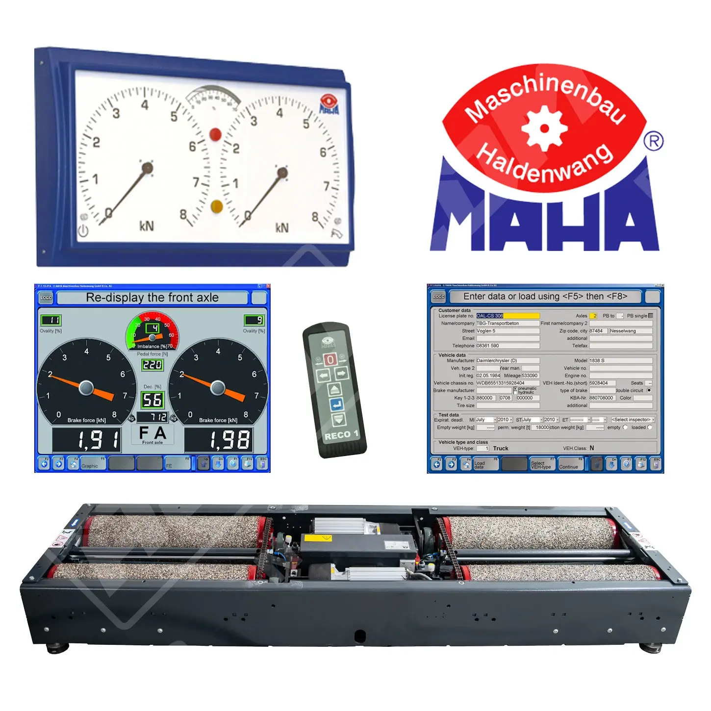 Stand de frana cu role MAHA MBT 2100
