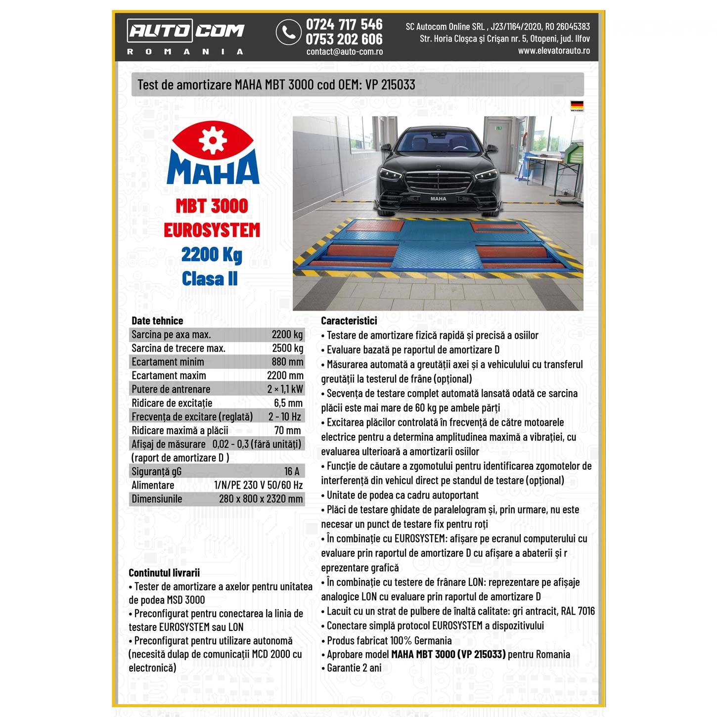 Tester amortizoare MAHA MSD 3000