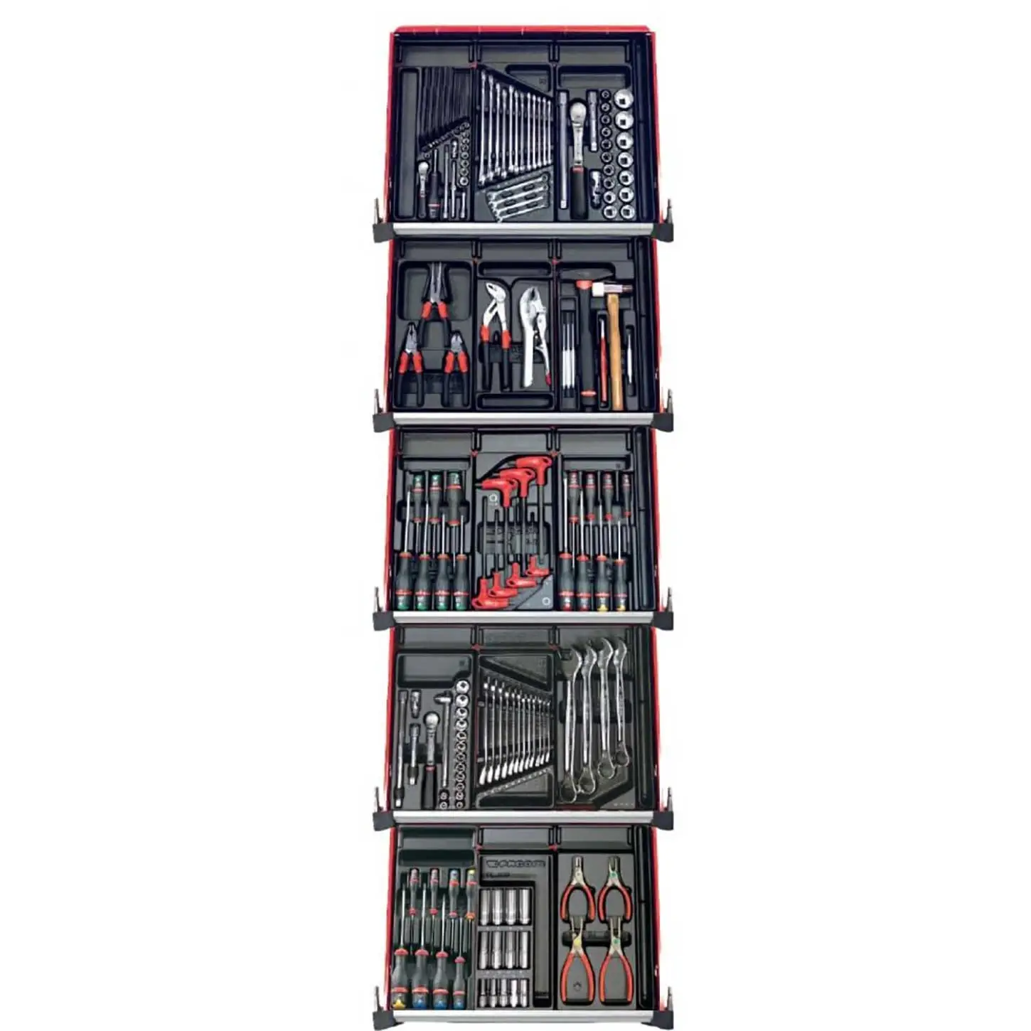Set de 175 de scule Facom distribuite in 15 module din spuma