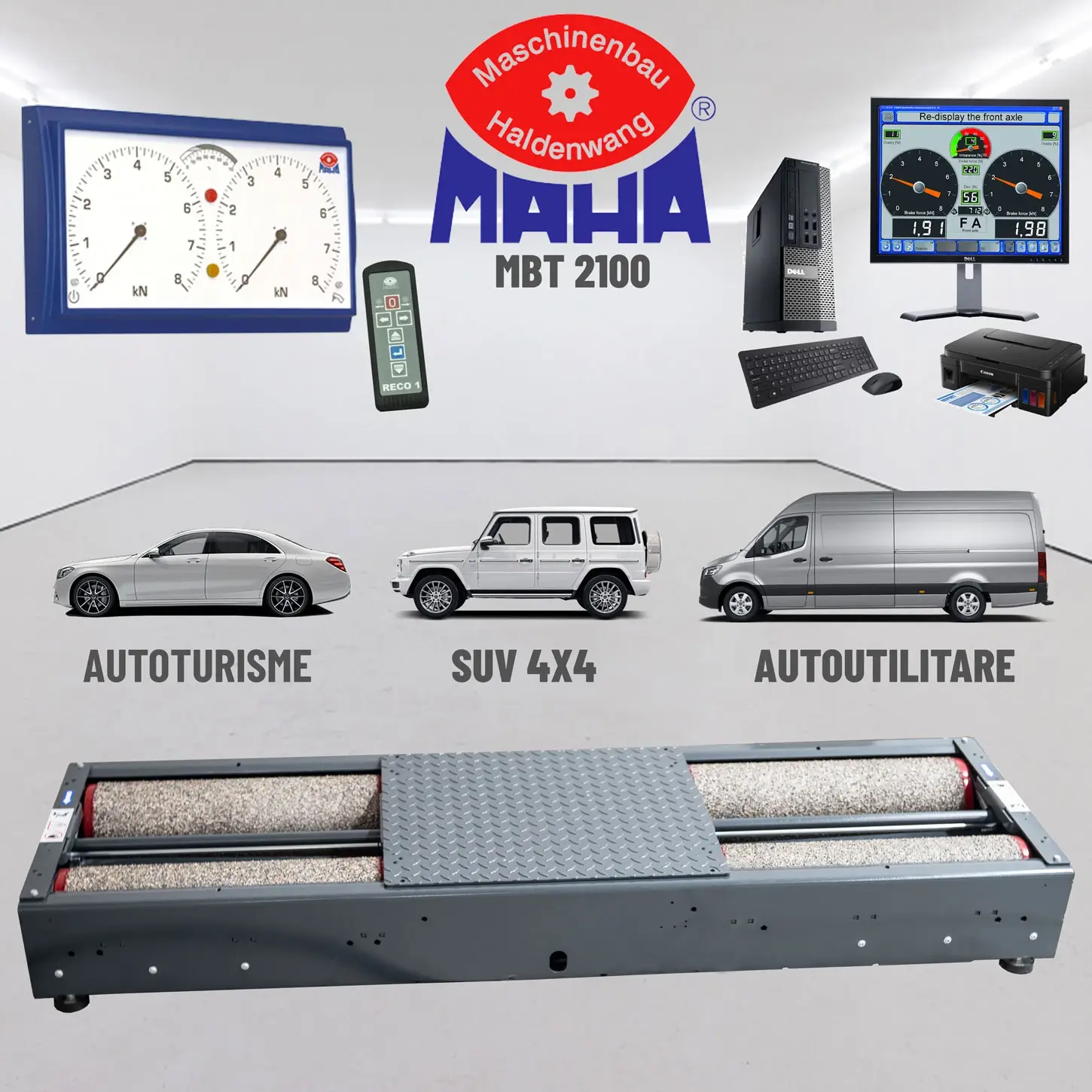 Stand de frana cu role MAHA MBT 2100