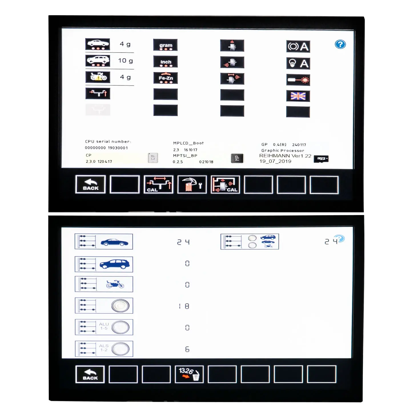 Aparat echilibrat roti RHM W7 cu touch screen si laser