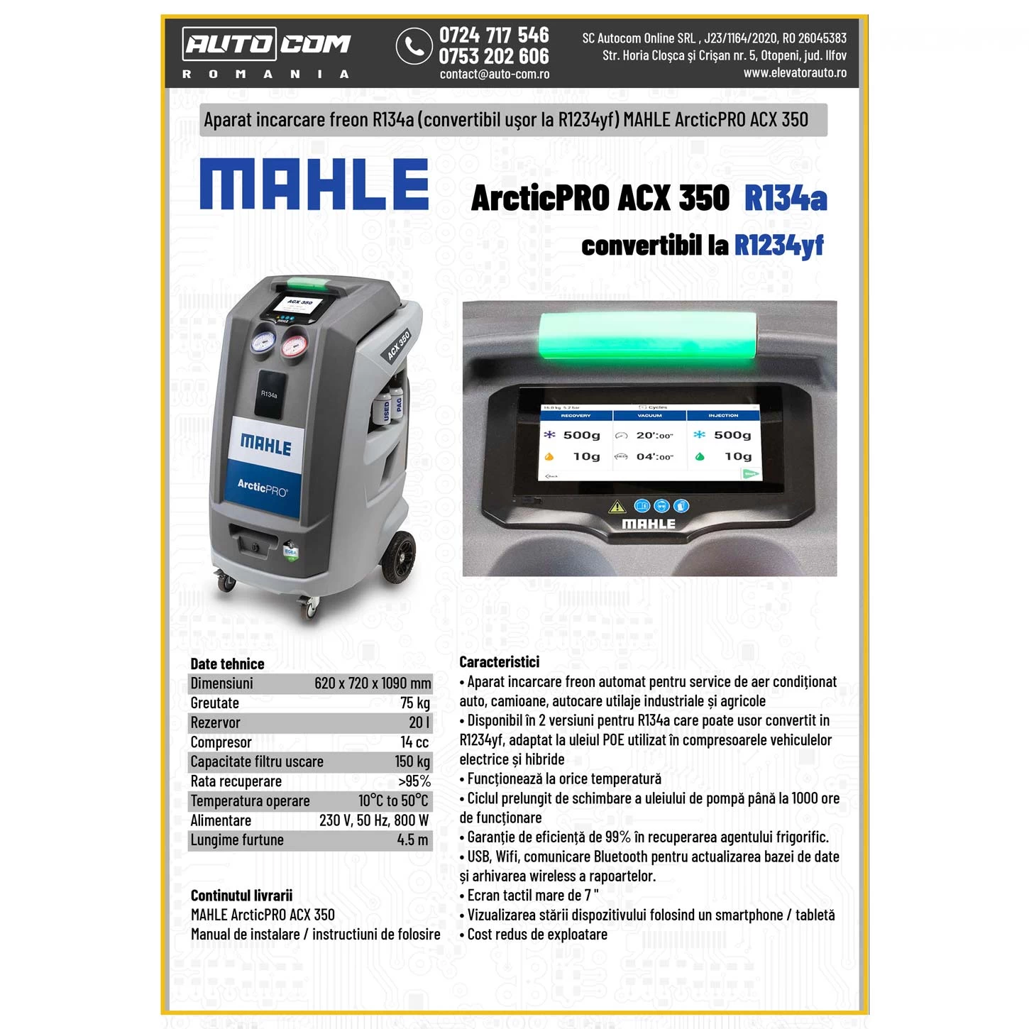 Aparat incarcare freon MAHLE ArcticPRO ACX 350