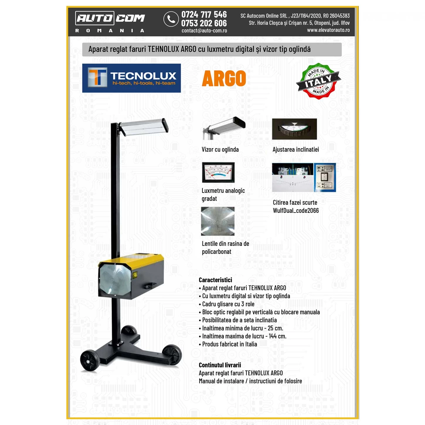 APARAT REGLAT FARURI TEHNOLUX ARGO