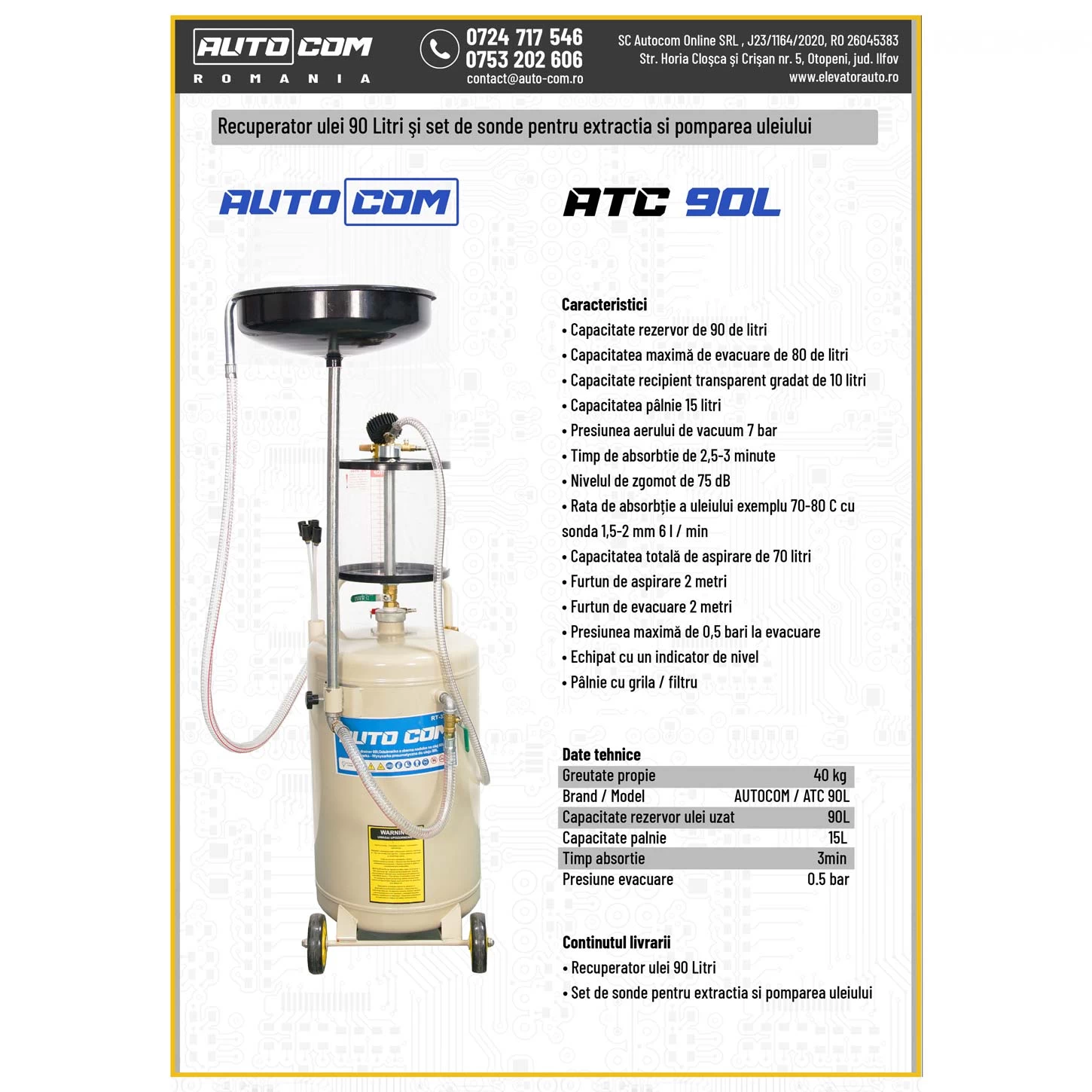 Recuperator ulei 90L